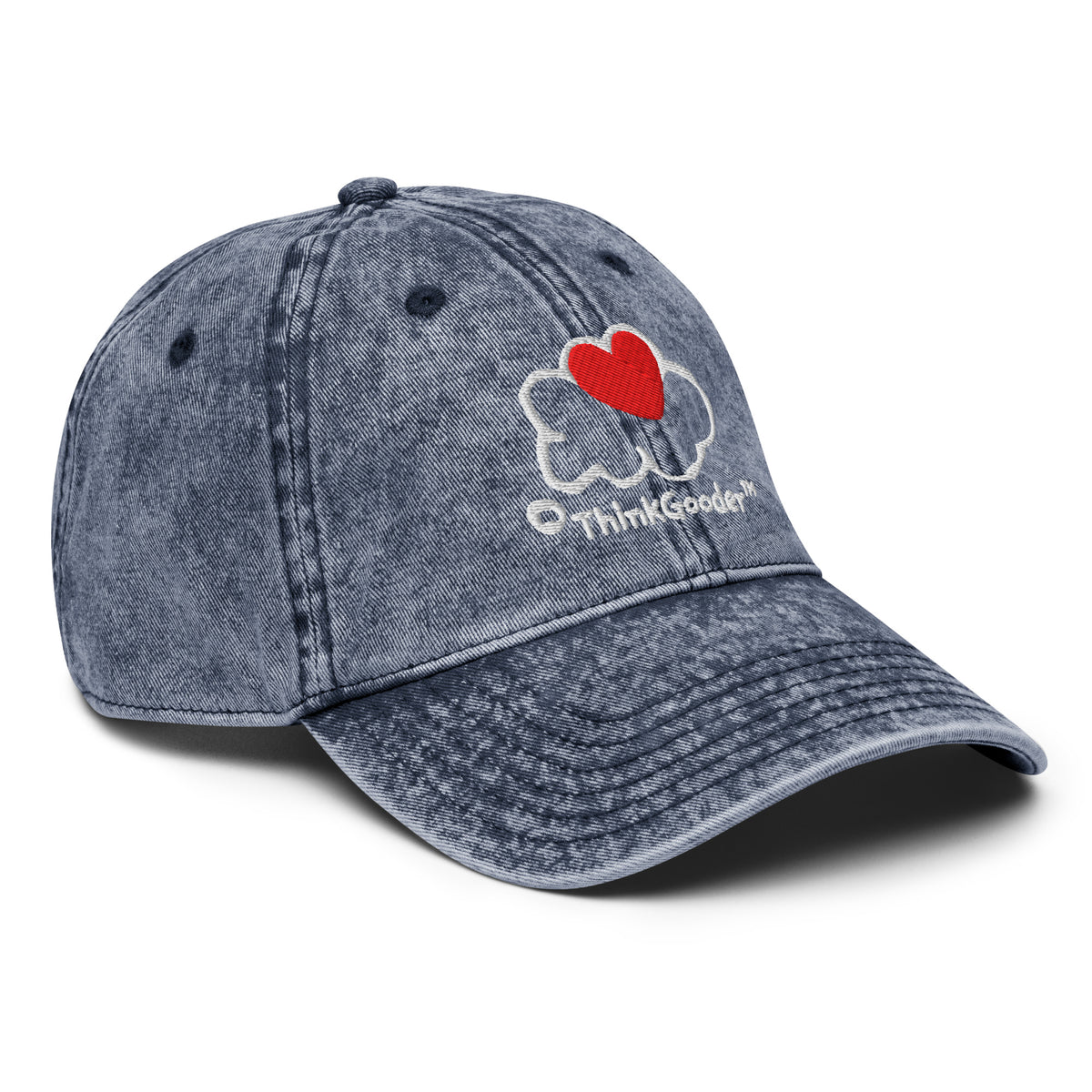 ThinkGooder - White Design - Vintage Cotton Twill Cap